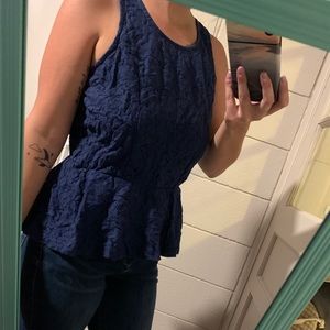 Navy lace tank